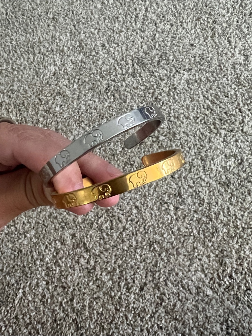 Elephant Engraved Bangles - Picture 2 of 6